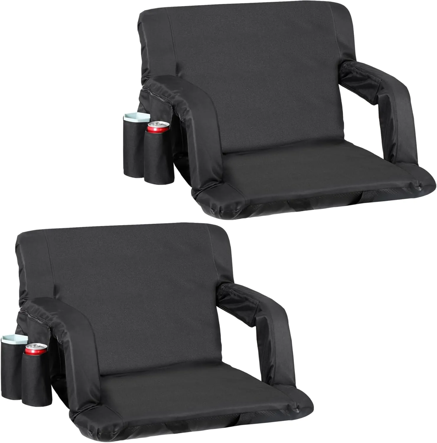 LEMY Stadium Seats with Back Support, Stadium Chairs for Bleachers, Camping, Sports Events, Set of 2 Chairs