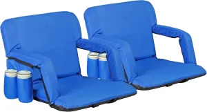 LEMY Stadium Seats with Back Support, Stadium Chairs for Bleachers, Camping, Sports Events, Set of 2 Chairs