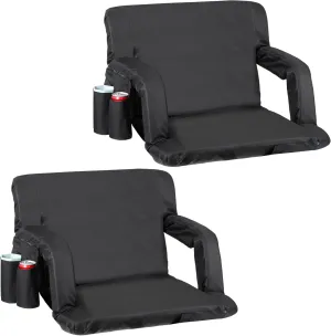 LEMY Stadium Seats with Back Support, Stadium Chairs for Bleachers, Camping, Sports Events, Set of 2 Chairs