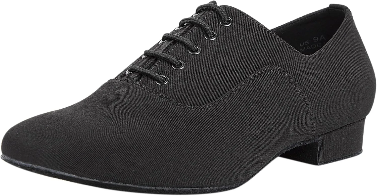 Linodes Breathable Oxford Men's Latin Dance Shoes 1 Inch Leather Sole Ballroom Salsa Tango Waltz Character Shoe