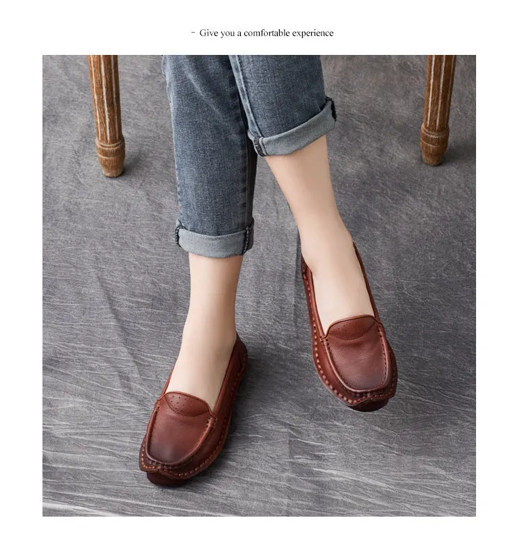 Loafers Shoes for Comfortable Soft Soled Leather Handmade
