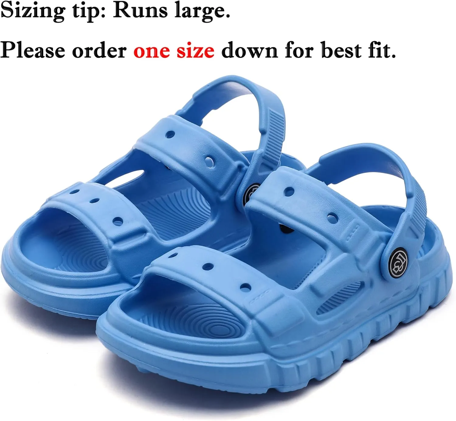 LONSOEN Kids Summer Clogs Boys Girls Slide Sandals Adjustable Toddler Indoor Outdoor Slippers Children Beach Pool Shoes