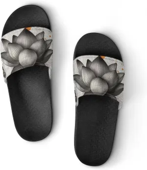 Lotus Flower Butterfly Zen Slippers Shower Slipper In-Door Slipper Quick Drying Non-Slip Bathroom Pool Woman Man PVC