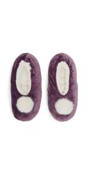 Luxe Velvet Slipper - Plum Wine