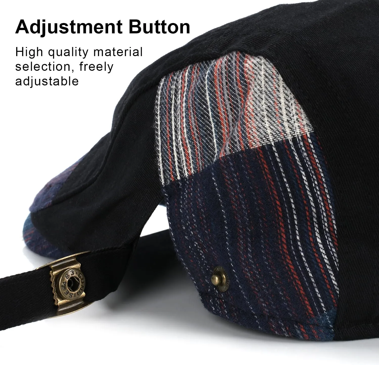 M MOACC Newsboy Cap for Men Beret Hat Cotton Buckle Adjustable Cabbie Gatsby Hats Driving Flat Caps
