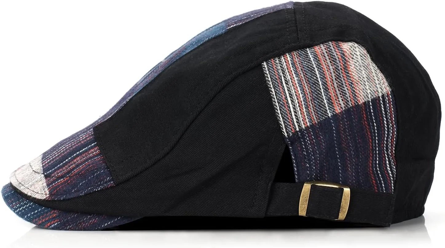 M MOACC Newsboy Cap for Men Beret Hat Cotton Buckle Adjustable Cabbie Gatsby Hats Driving Flat Caps