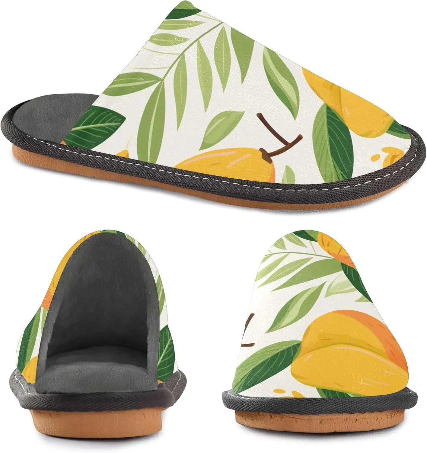 Mango Fruit House Slippers, Non Slip Slippers for Women Men Warm Slippers House Shoes Indoor Outdoor Slippers