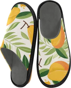 Mango Fruit House Slippers, Non Slip Slippers for Women Men Warm Slippers House Shoes Indoor Outdoor Slippers