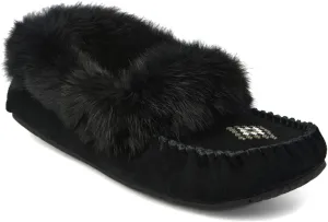 Manitobah Street Moccasin - Womens Outdoor Slipper, Fleece-Lined, Suede Leather, Turtle Rubber Sole