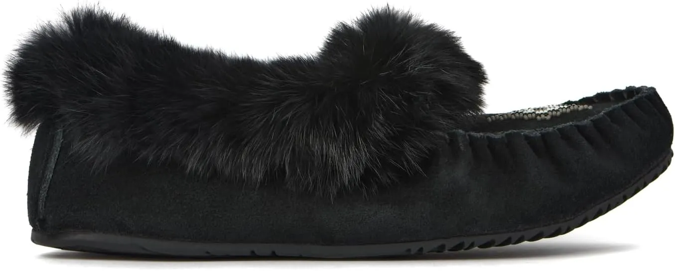 Manitobah Street Moccasin - Womens Outdoor Slipper, Fleece-Lined, Suede Leather, Turtle Rubber Sole