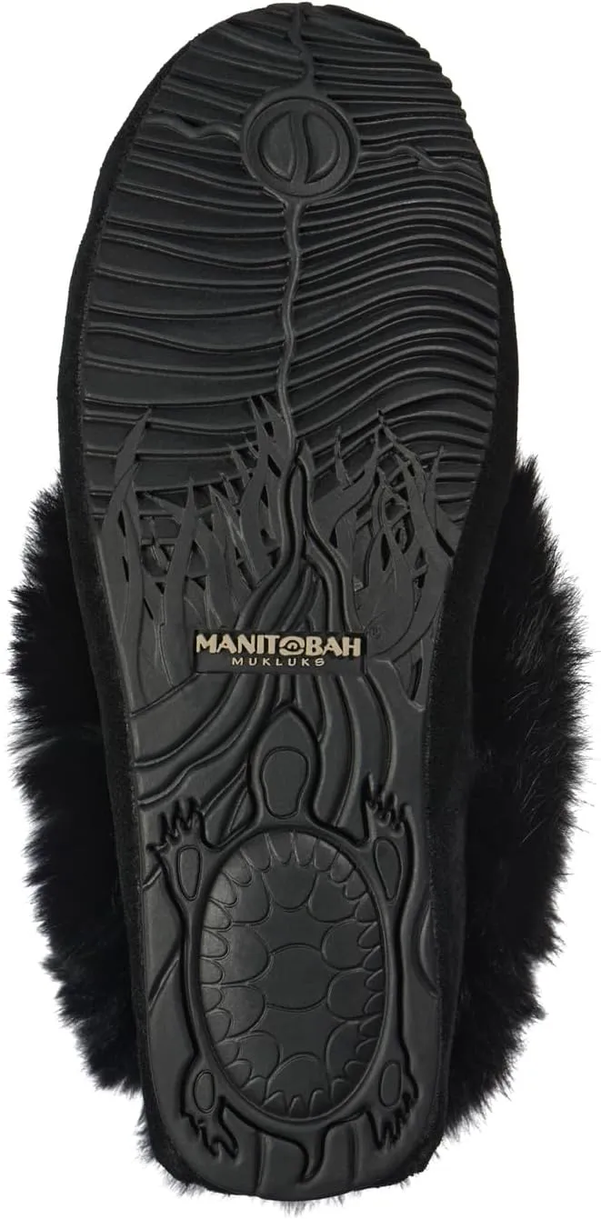 Manitobah Street Moccasin - Womens Outdoor Slipper, Fleece-Lined, Suede Leather, Turtle Rubber Sole