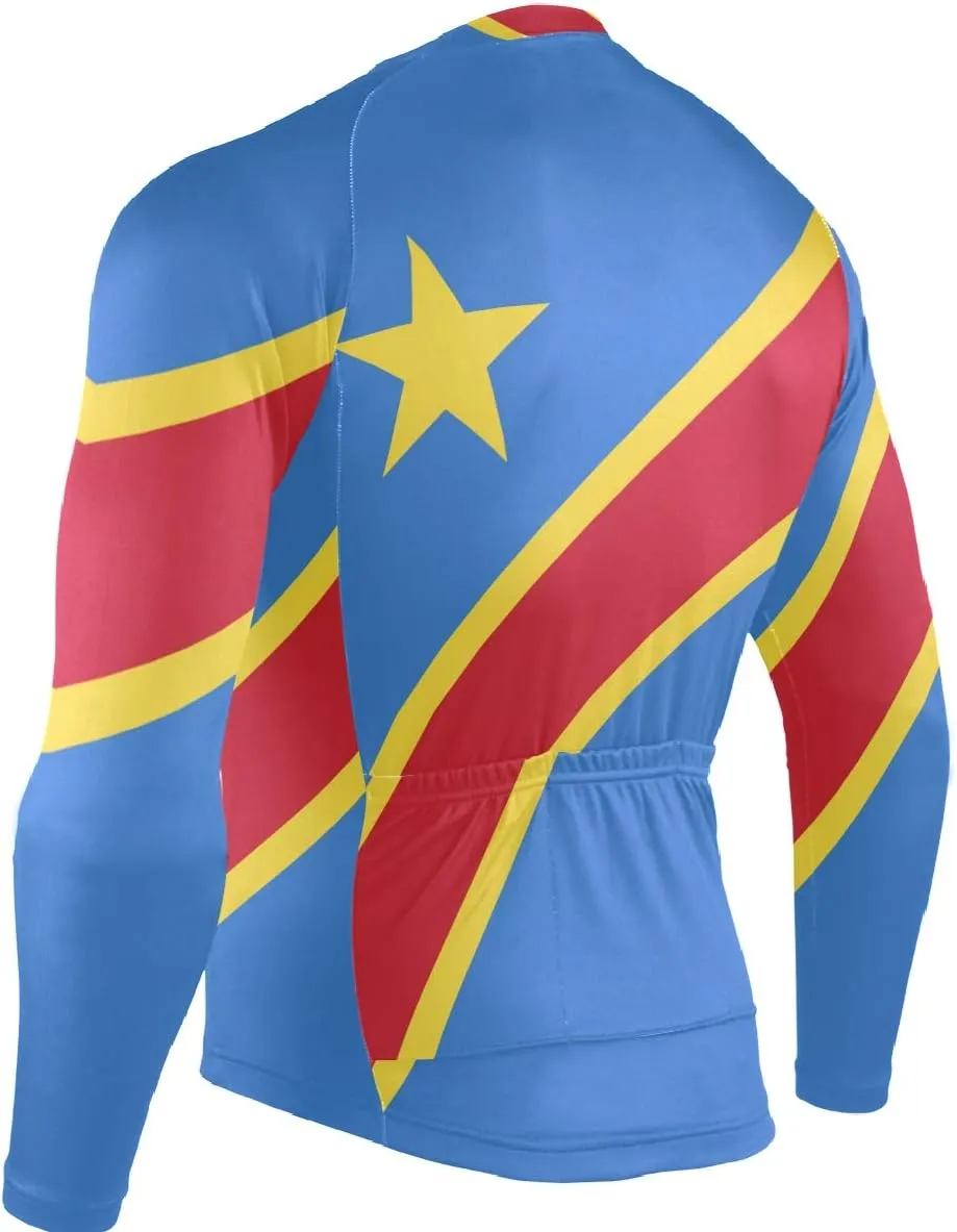 Maryland Flag Men's Cycling Jersey Long Sleeve Breathable Biking Shirts Gear Style