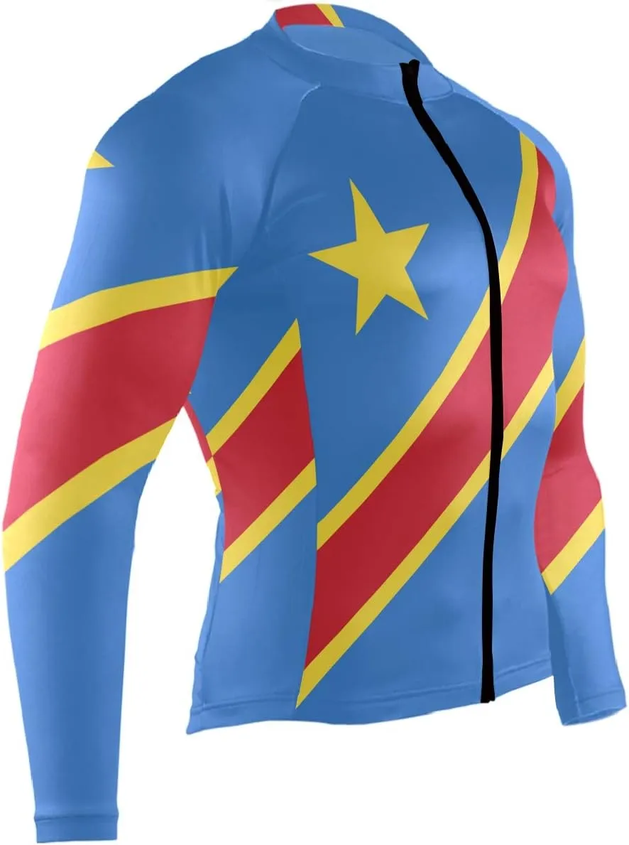 Maryland Flag Men's Cycling Jersey Long Sleeve Breathable Biking Shirts Gear Style