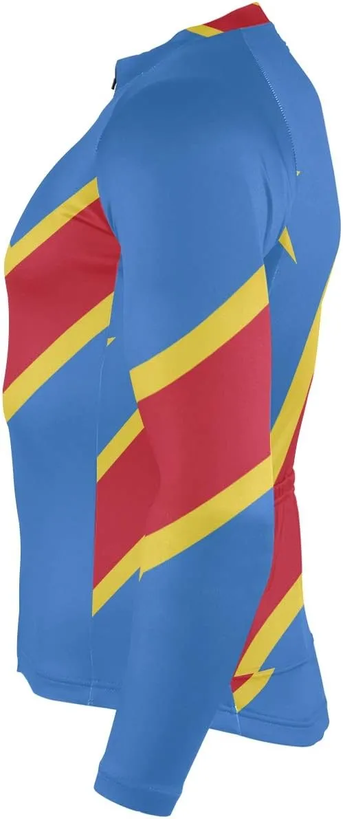 Maryland Flag Men's Cycling Jersey Long Sleeve Breathable Biking Shirts Gear Style