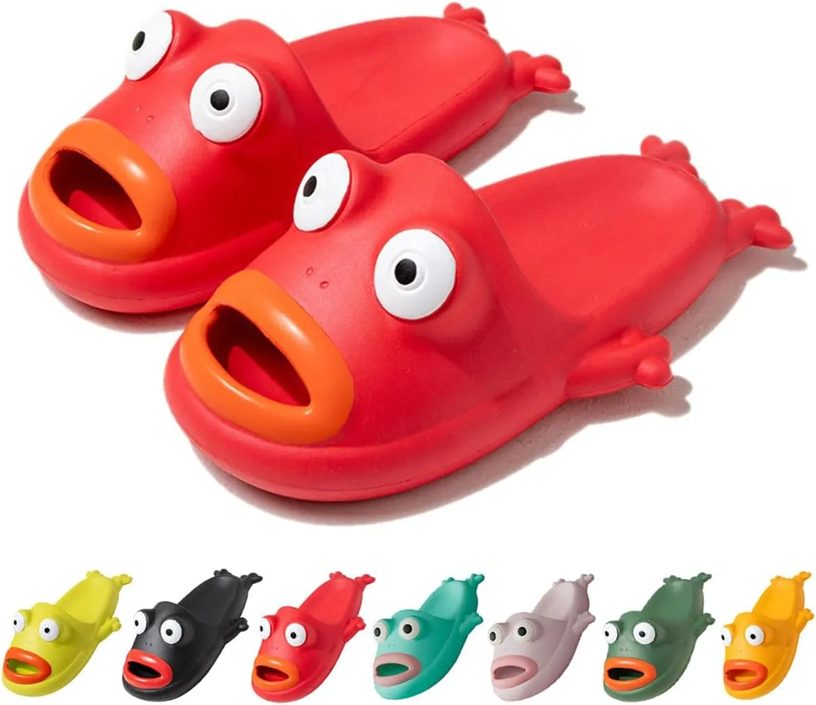 MEADOO Frog Slippers,Frog Flip Flops, Thickness Bath Slipper, Funny Couple Frog Slides, Bass Sandals, Beach & Shower Shoes