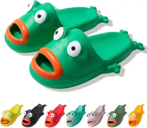 MEADOO Frog Slippers,Frog Flip Flops, Thickness Bath Slipper, Funny Couple Frog Slides, Bass Sandals, Beach & Shower Shoes