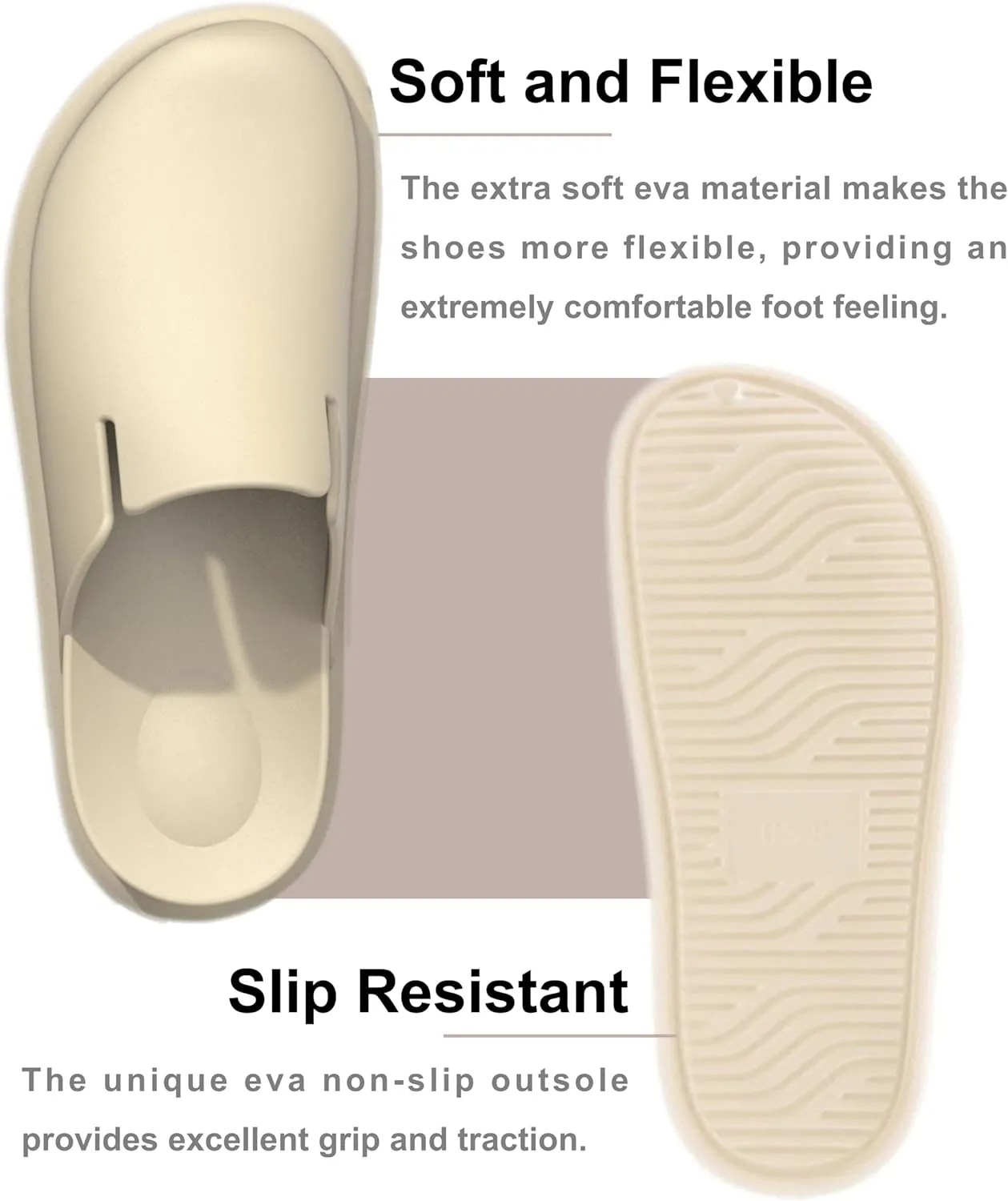 Meetinspace EVA Garden Clogs for Women Wide Round Toe Mules Waterproof Non Slip Slipper Comfy Slip On Casual Slides Mules Shoes