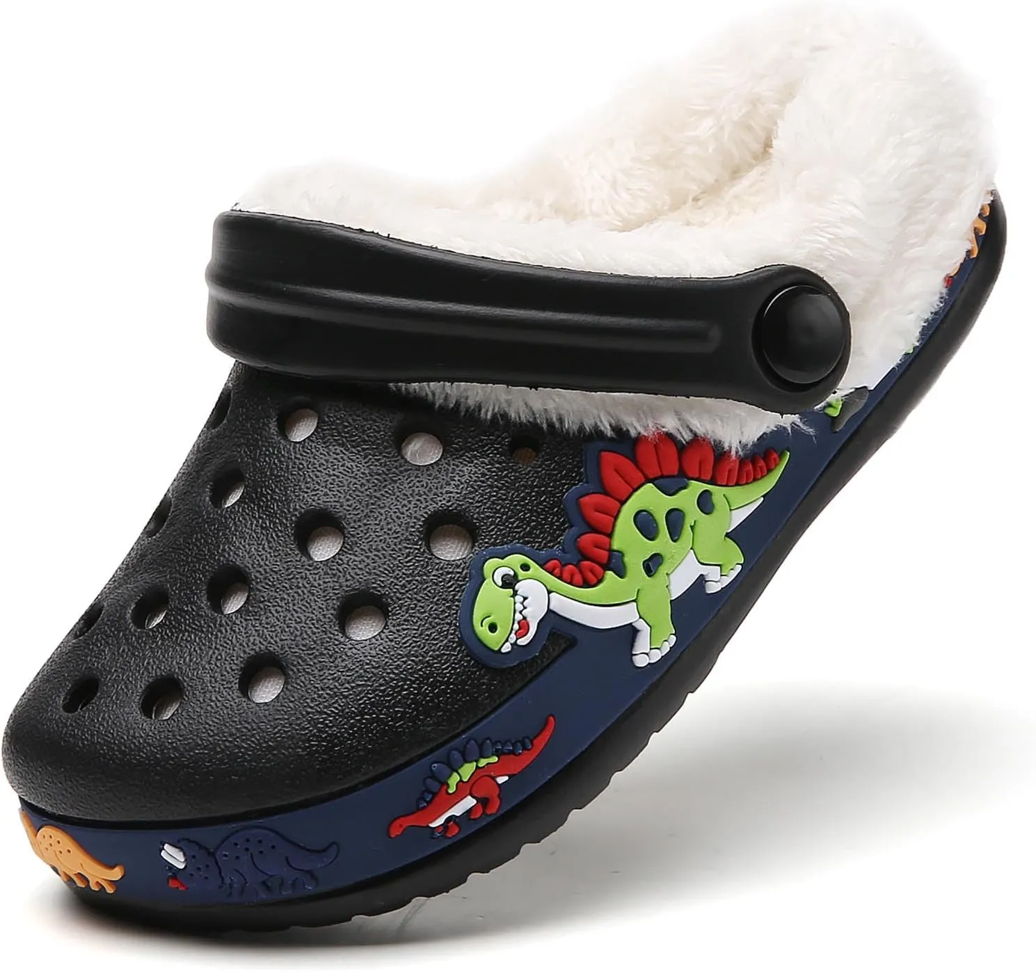Meidiastra Kids Fur Lined Clogs Shoes Slip On Garden Shoes Non Slip House Home Slippers for Boys Girls