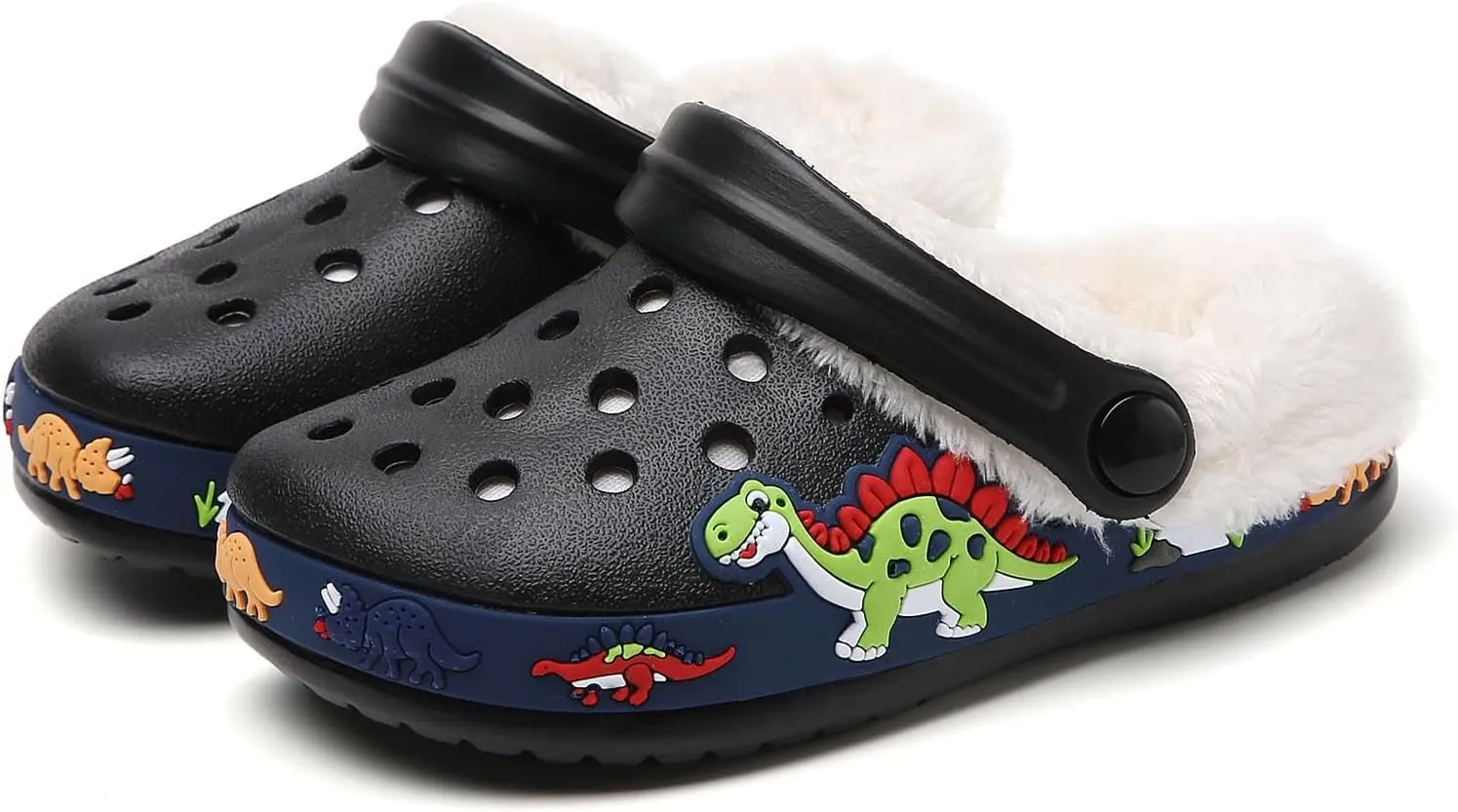 Meidiastra Kids Fur Lined Clogs Shoes Slip On Garden Shoes Non Slip House Home Slippers for Boys Girls