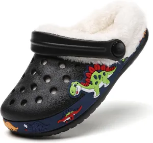 Meidiastra Kids Fur Lined Clogs Shoes Slip On Garden Shoes Non Slip House Home Slippers for Boys Girls