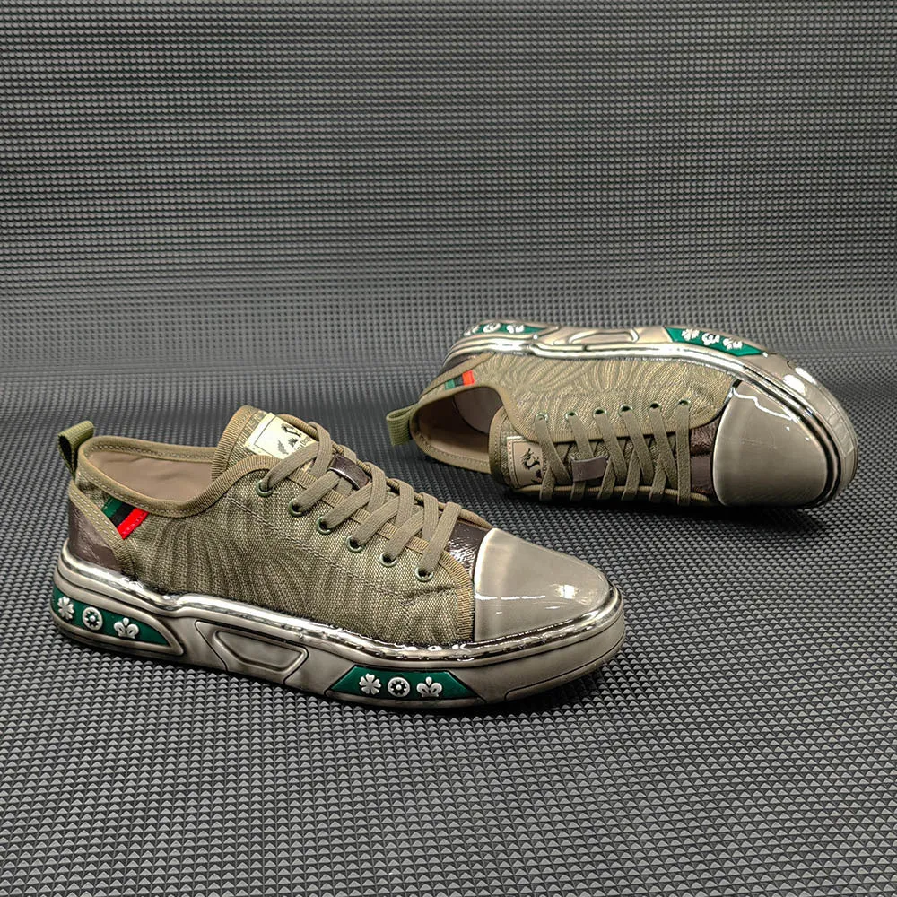 Men Fashion Breathable Canvas Flat Casual Sneakers