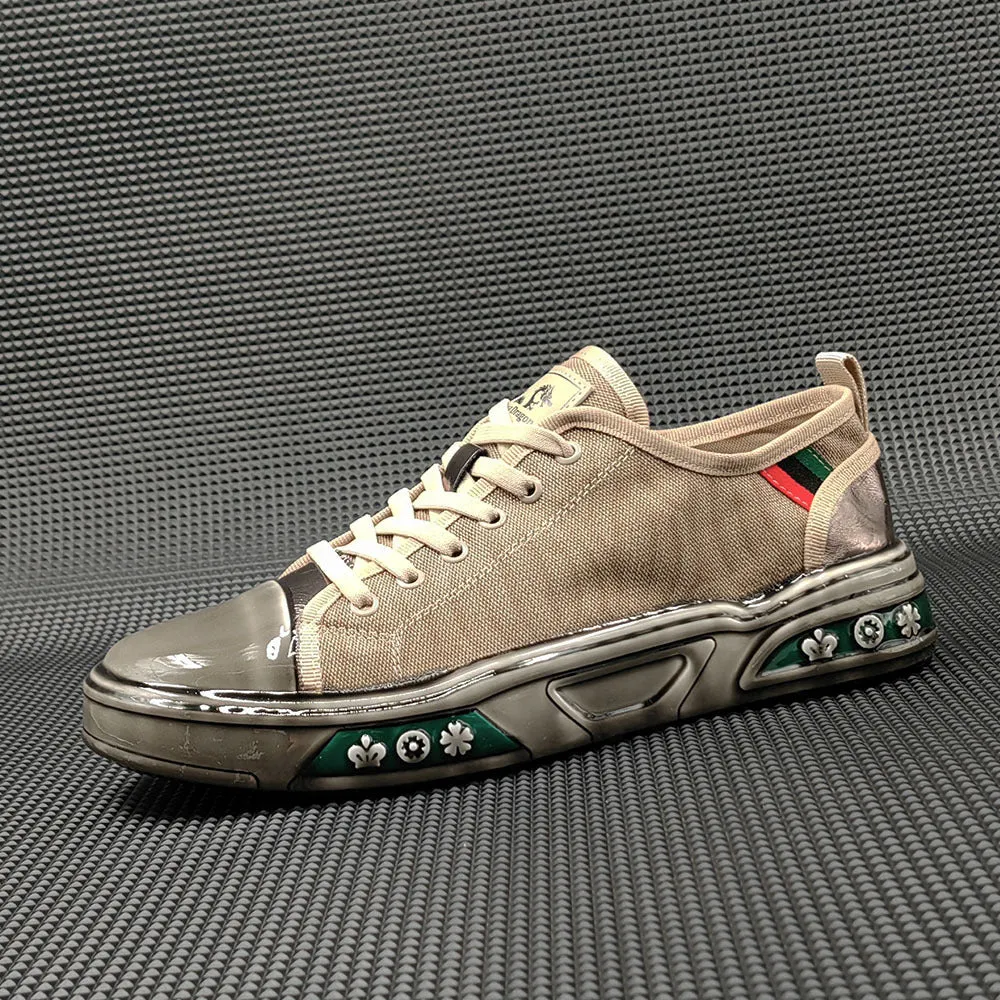 Men Fashion Breathable Canvas Flat Casual Sneakers