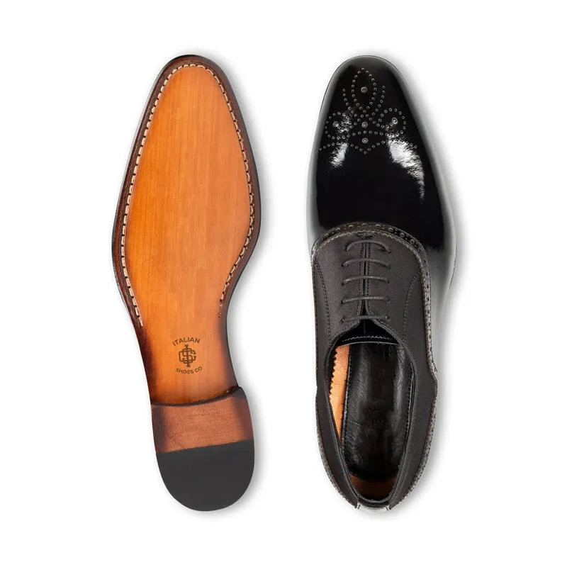 Men Patent Shiny Leather Handmade Oxford Shoes