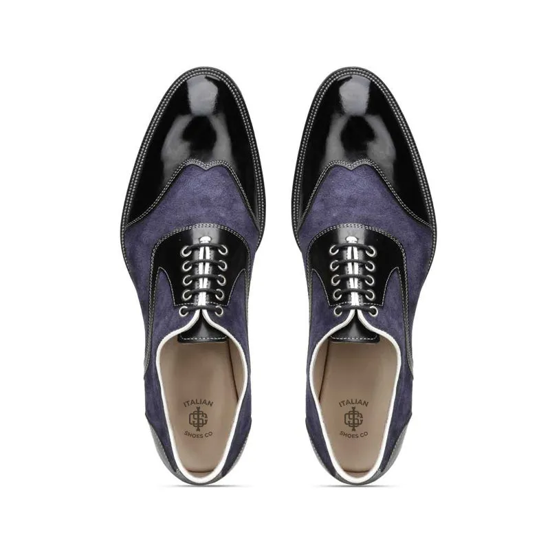 Men Suede Shiny Leather Oxford Shoes