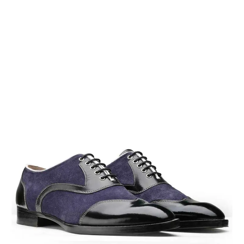Men Suede Shiny Leather Oxford Shoes