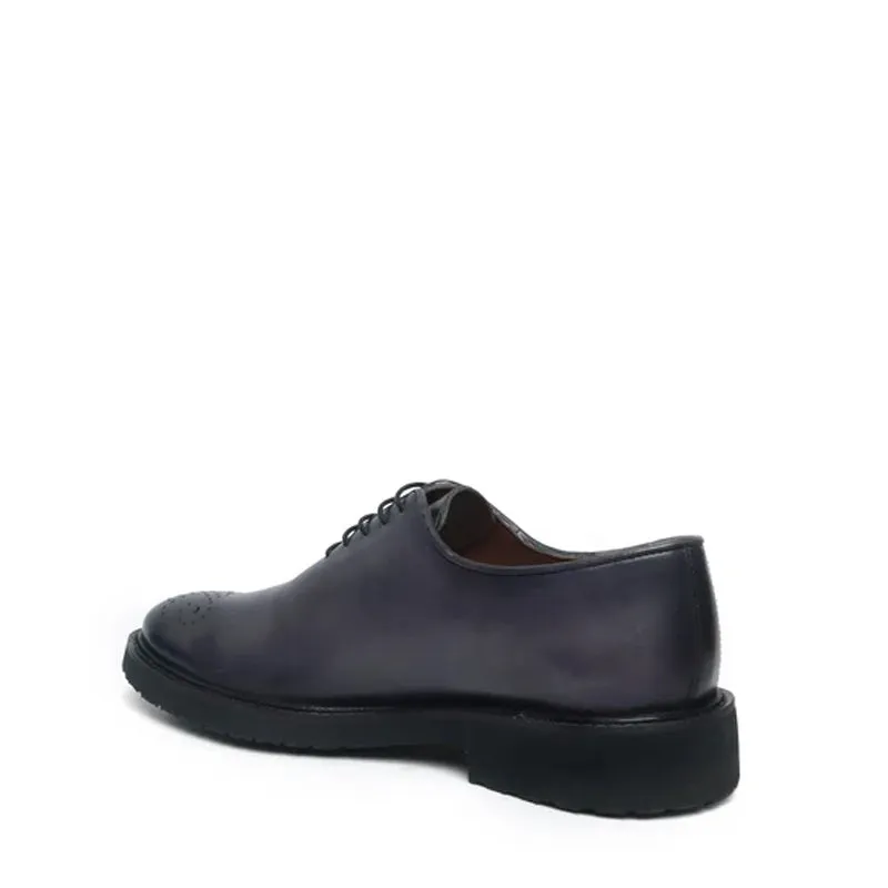 Men Wholecut Shiny Leather Oxford Shoes