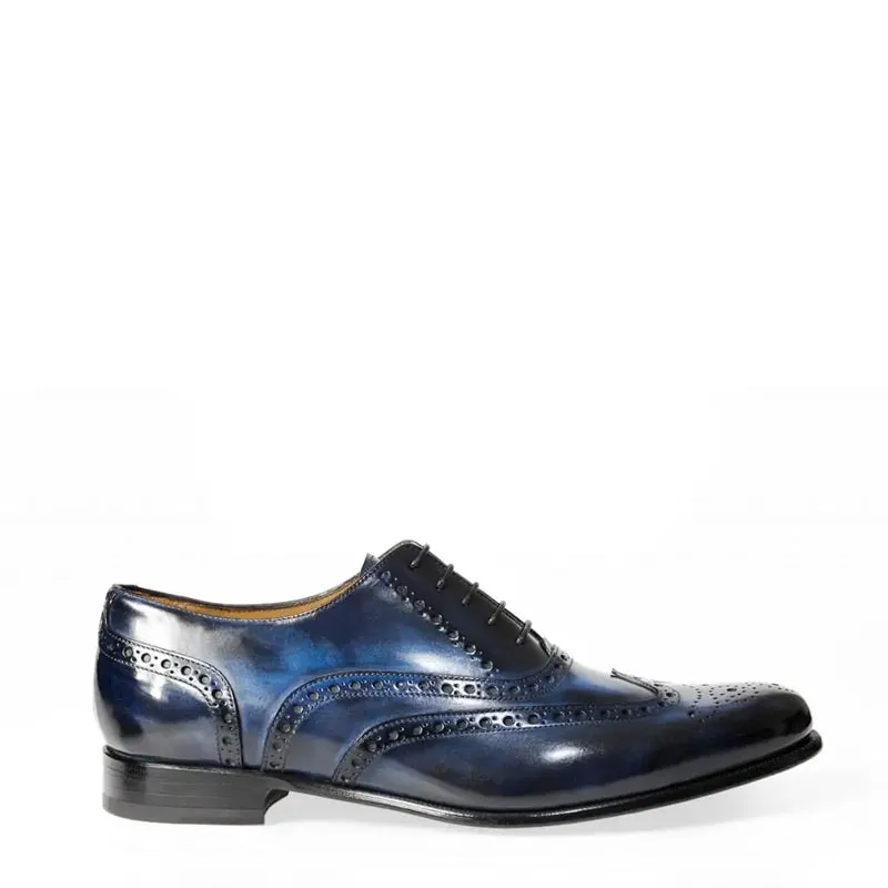 Men Wingtip Shiny Leather Oxford Shoes