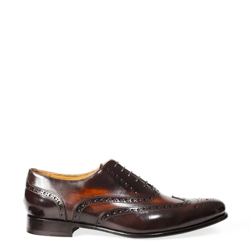 Men Wingtip Shiny Leather Oxford Shoes
