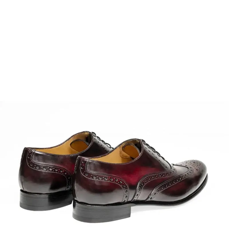 Men Wingtip Shiny Leather Oxford Shoes