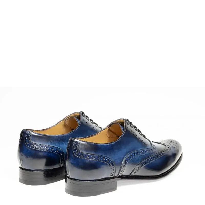 Men Wingtip Shiny Leather Oxford Shoes