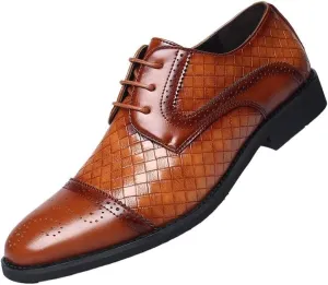Mens Business Casual Lace Up Oxfords Leather Dress Shoes for Men Comfortable Office