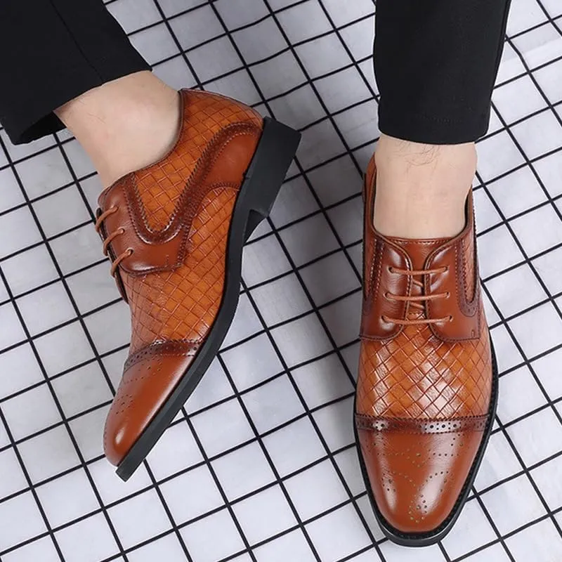 Mens Business Casual Lace Up Oxfords Leather Dress Shoes for Men Comfortable Office