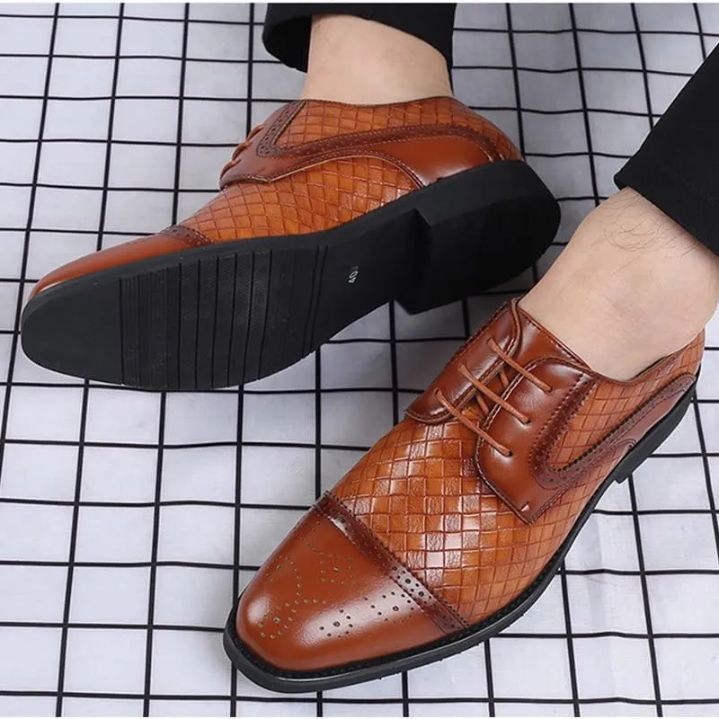 Mens Business Casual Lace Up Oxfords Leather Dress Shoes for Men Comfortable Office