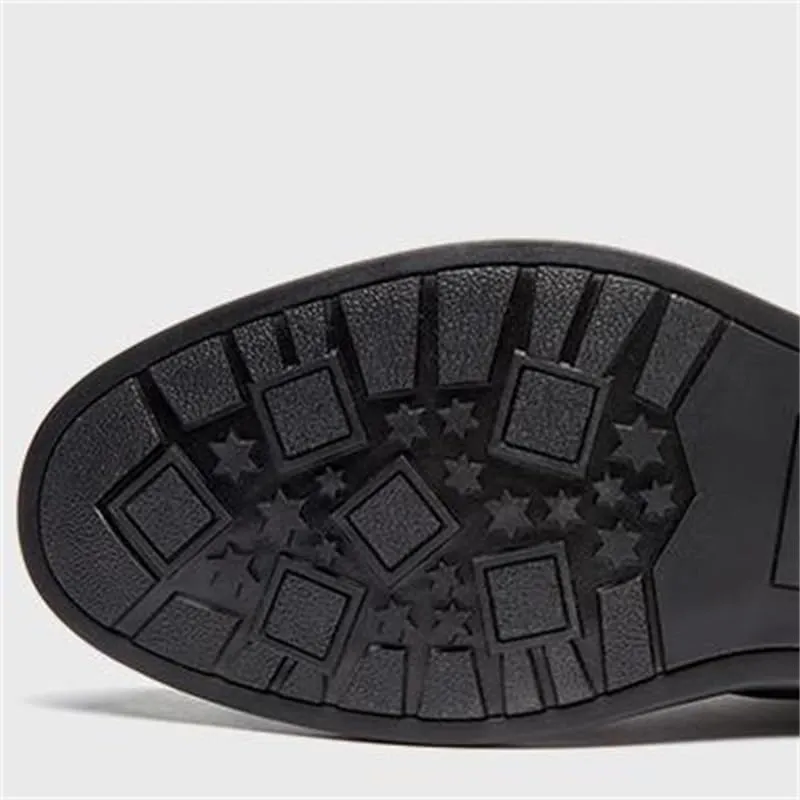 Men's Casual Business Formal Leather Shoes Hand-Brushed British Loafers Round Toe Height Increase Shock Absorption Non-Slip Shoes