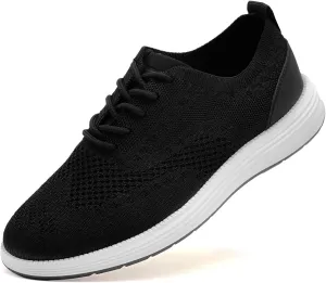 Men's Casual Dress Sneakers Oxfords Lace-Up Mesh Breathable Lightweight Fashion Walking Shoes Tennis Comfortable