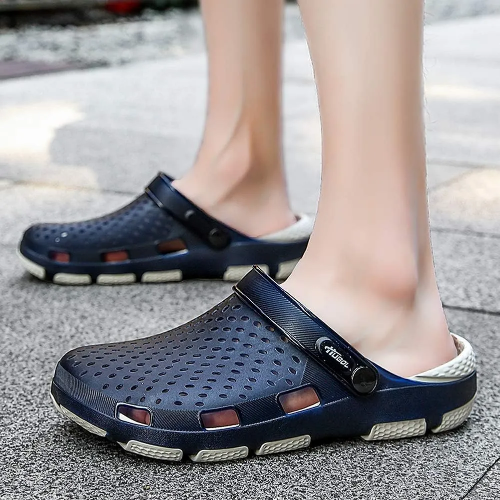 Men's Classic Clogs Garden Shoes Anti-Slip Casual Water Shoe Beach Shower Sandals Summer Slippers