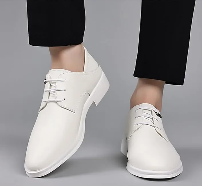 Men's Classic Lace-up Formal Oxfords Shoes Retro Comfortable Business Lace-up Derby Shoes Classic Pointed Toe Shiny Dress Shoes
