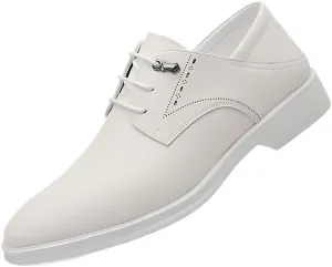 Men's Classic Lace-up Formal Oxfords Shoes Retro Comfortable Business Lace-up Derby Shoes Classic Pointed Toe Shiny Dress Shoes