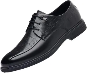 Men's Classic Pointed Toe Oxford Shoes - Shiny Checkered Tuxedo Dress Shoes for Business and Formal Events