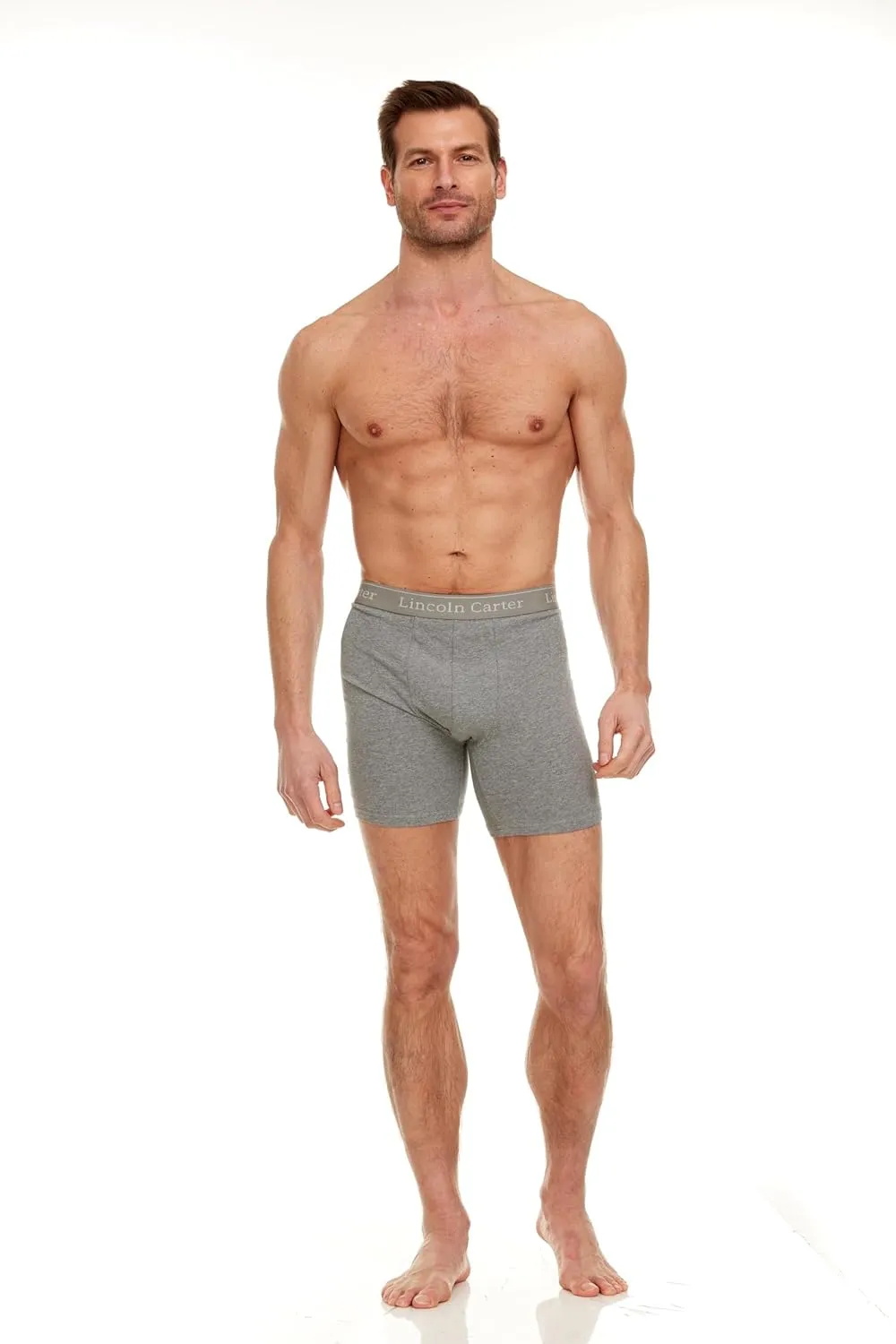 Mens Cotton Stretch Boxer Briefs, Fly/No Fly - Breathable Anti Chafing Tagless Underwear for Men - Multipack