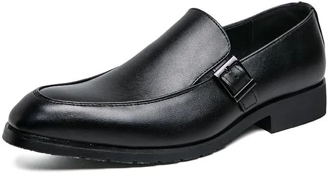 Mens Derby Shoes Outdoor Fashion Classic Pointed Toe Lace Up Low Top Leather Dress Shoes Classic Lace-up Shiny Patent Leather Dress Shoes(Black,9)