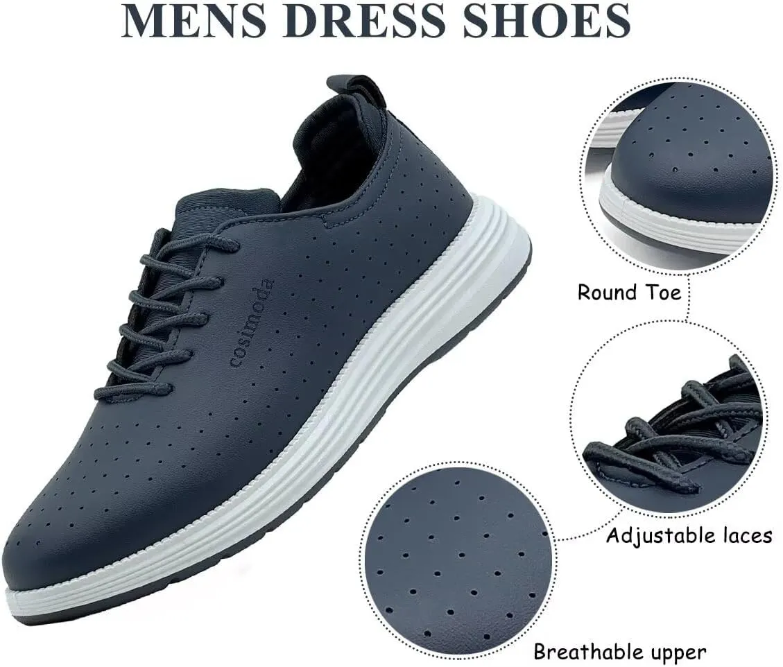 Men's Dress Shoes Patent Leather Tuxedo Shiny Glossy Wide Width Sneakers Casual Business Tennis Black Burgundy