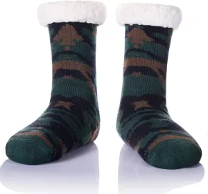 Men's Fleece Lined Cozy Extra Thick Slipper Socks Winter Non-Slip Fuzzy Home Sleeping Stockings