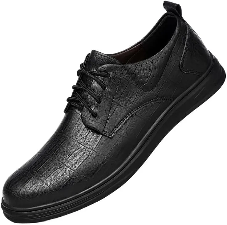 Men's Genuine Leather Oxford Shoes Classic Lace-Up Formal Business & Wedding Dress Shoes for Men