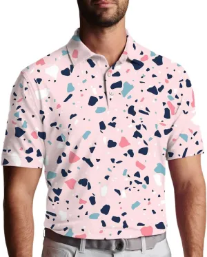 Mens Golf Shirt Print Polo Shirts for Men Performance Polo Quick-Dry