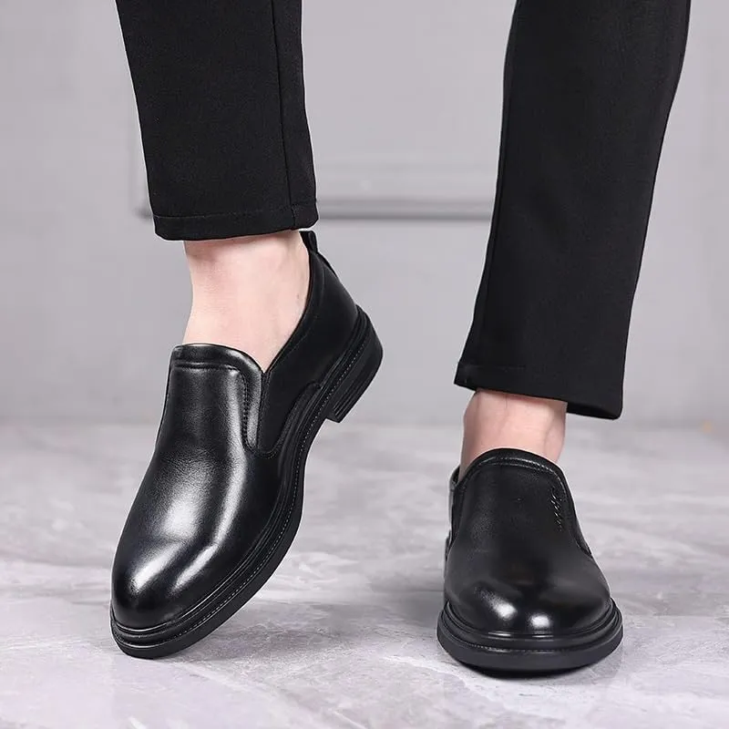 Men's Handmade Modern Classic Lace up Leather Lined Comfortable Dress Shoes Fashion Pointed Toe Slip-On Penny